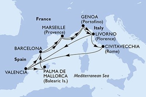 Маршрут круиза