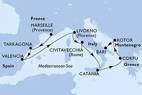 Маршрут круиза