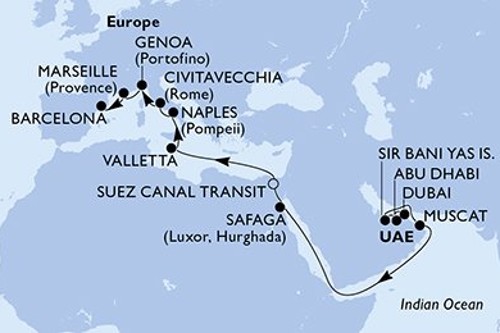 Маршрут круиза