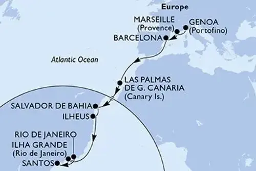 Маршрут круиза