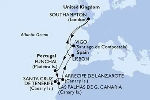 Cruise itinerary