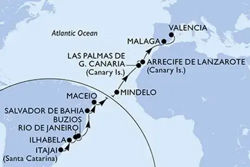 Cruise itinerary